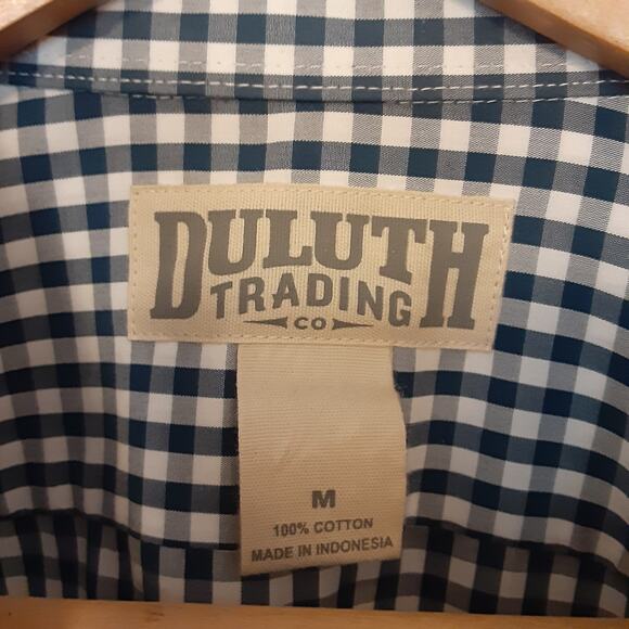 Duluth Button Up Shirt Mens M Blue Plaid Long Sleeve Outdoors Work Casual - Picture 5 of 10